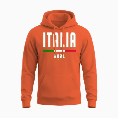 Italia Soccer Jersey 2021 - Italian Football Unisex Hoodie - Orange