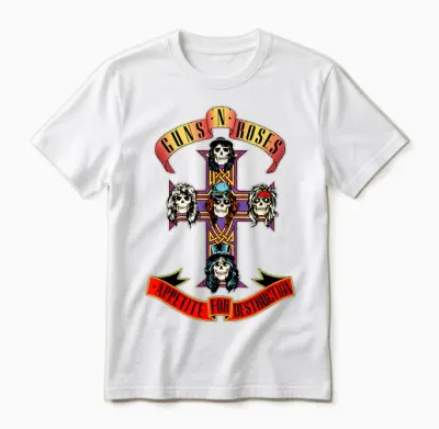 Guns N' Roses Official Cross Unisex T-Shirt - White