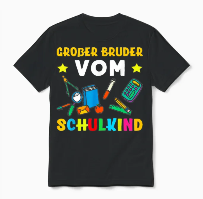 Großer Bruder Vom Schulkind 1. Klasse Einschulung Schulstart Unisex T-Shirt in Black