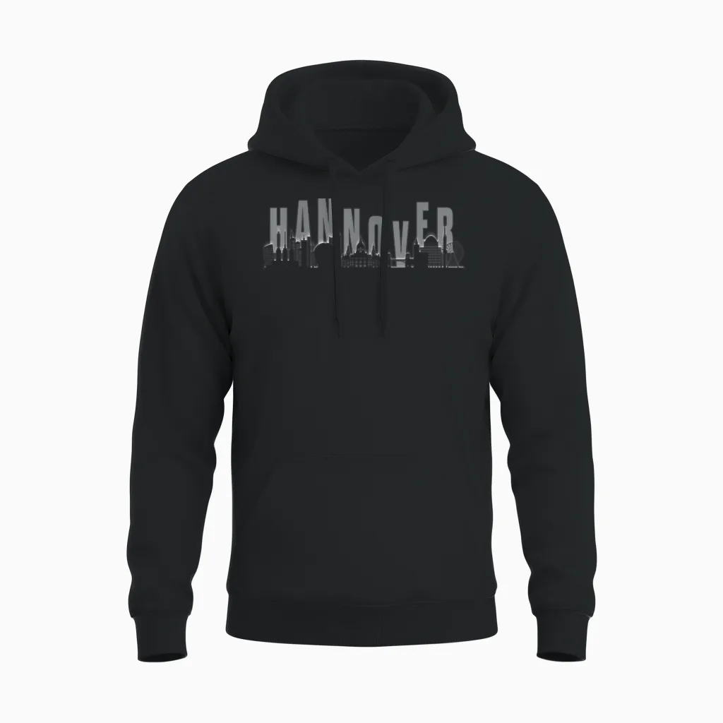 Hannover Skyline Design Unisex Hoodie in Black