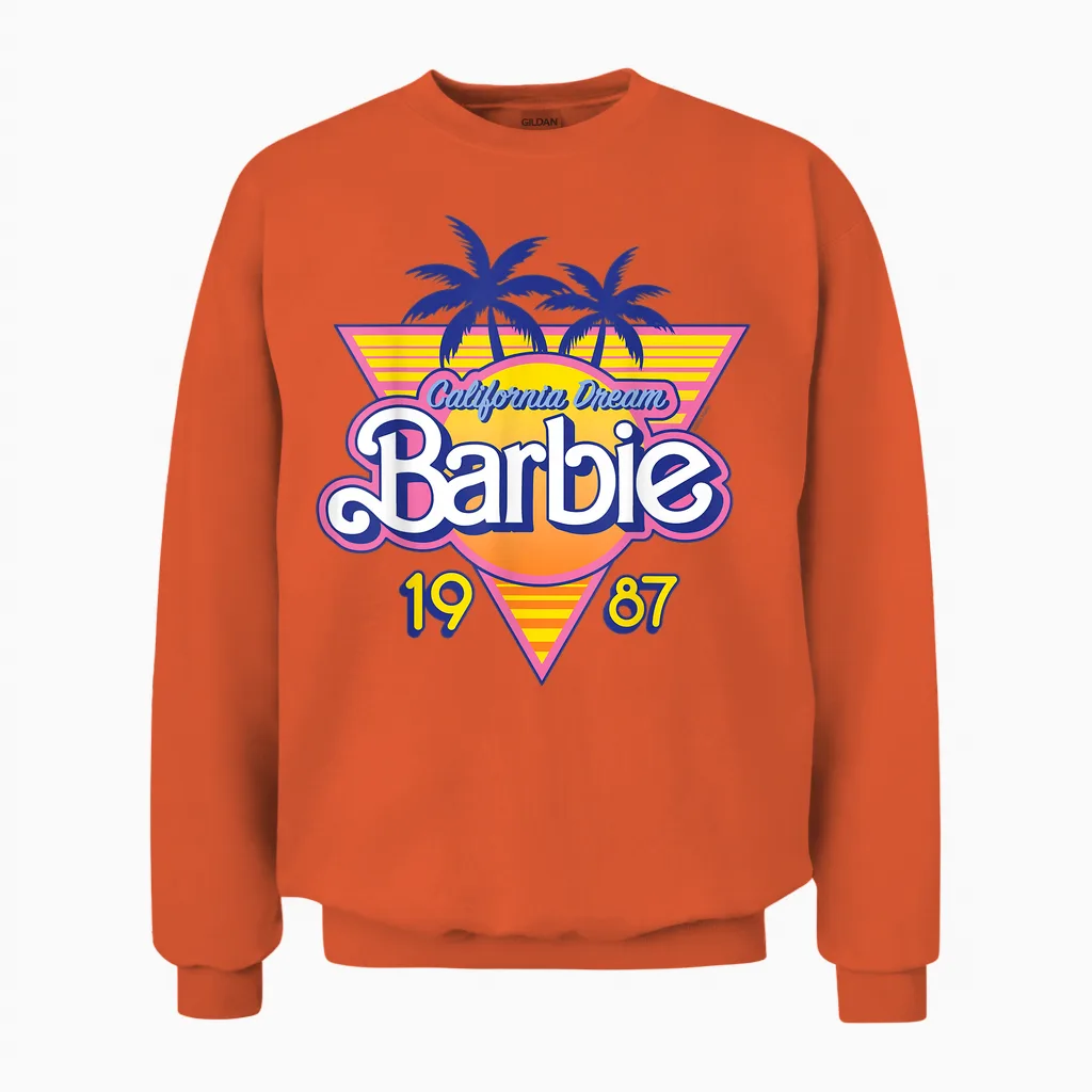 Barbie 1987 Summer Retro Logo - California Dream Unisex Sweatshirt in Orange