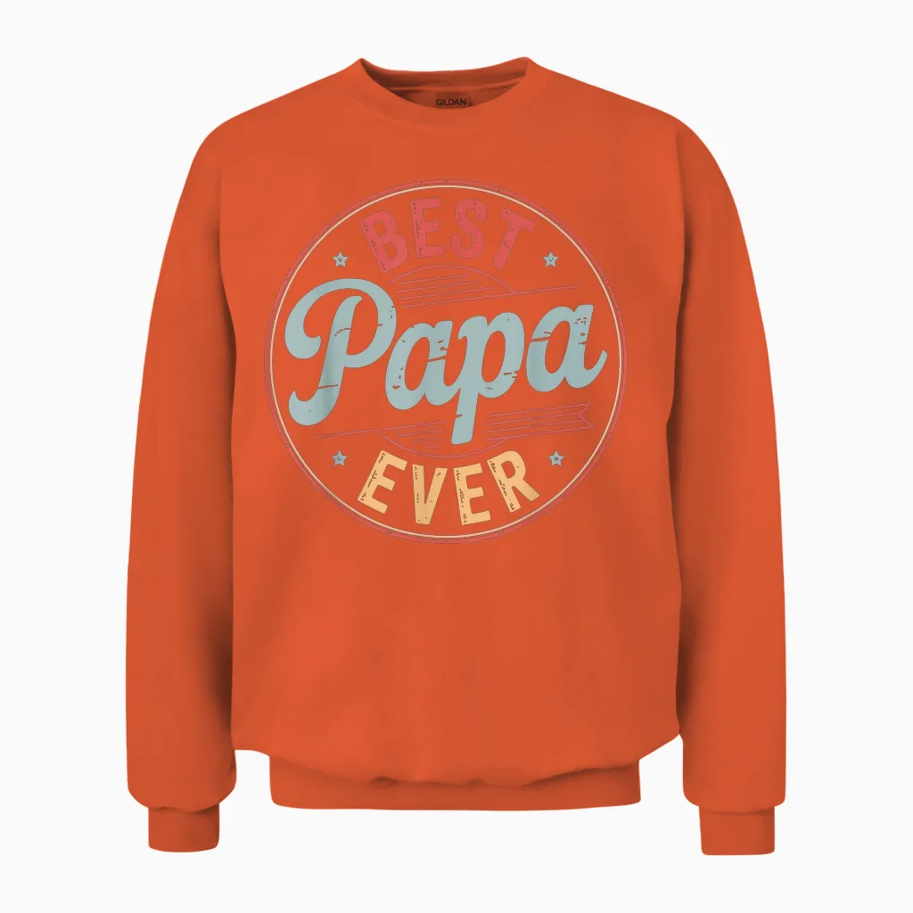 Funny Papa Art for Grandpa from Grandkids Father's Day Papa Unisex Sweatshirt in Orange