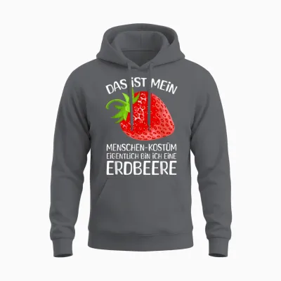 Erdbeere Karneval Top Faschingskostüm Gruppenkostüm Fasching Oberteil Karnevalskostüm Für Die Fastnacht Schwarz Unisex S Unisex Hoodie - Charcoal