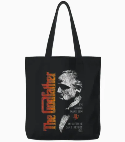 The Godfather Don Vito Corleone Movie Quote Tote Bags - Black