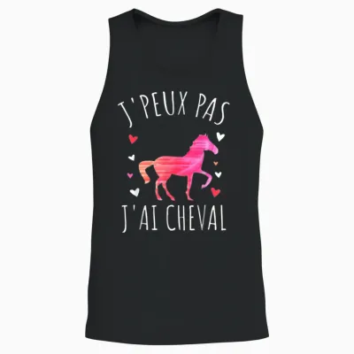 Je Peux Pas J'ai Cheval T-Shirt, Black, S Unisex Tank Top - Black