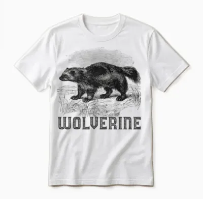 Wolverine Wild Animal Unk Bear Mammal Habitat Unisex T-Shirt - White