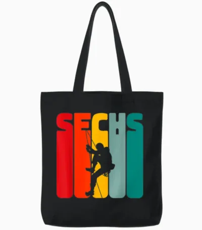 Kletterer Boulderer 6 Jahre Jungen Klettern 6 Geburtstag Tote Bags - Black