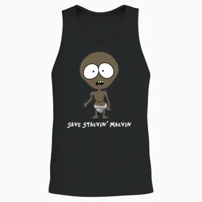 Save Starvin Marvin Unisex Tank Top - Black
