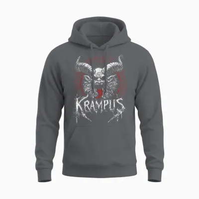 Kramperl Perchten Knecht Ruprecht Christmas Demon Krampus T-Shirt, Black Unisex Hoodie - Charcoal
