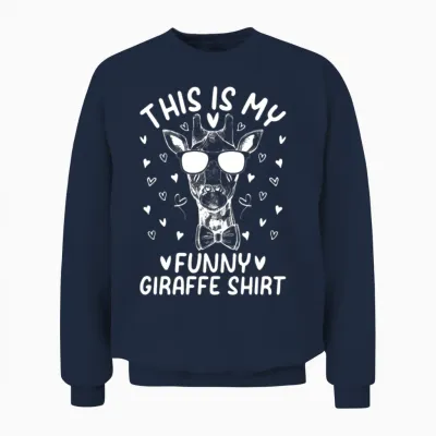 This Is My Funny Giraffe Shirt - Funny Giraffe Unisex Sweatshirt - Navy
