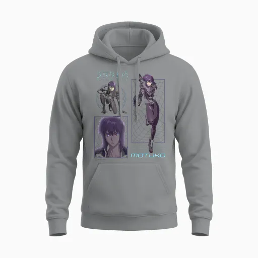Ghost in the Shell Stand Alone Complex Motoko Schematics T-Shirt, Black, S Unisex Hoodie - Sport Grey