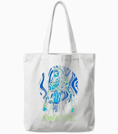 Avatar: Fire and Ash Jake Sully Blue Portrait Tote Bags - White