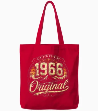 60. Geburtstag Mann Frau 60 Jahre 1966 Deko Lustig Geschenk Tote Bags - Red