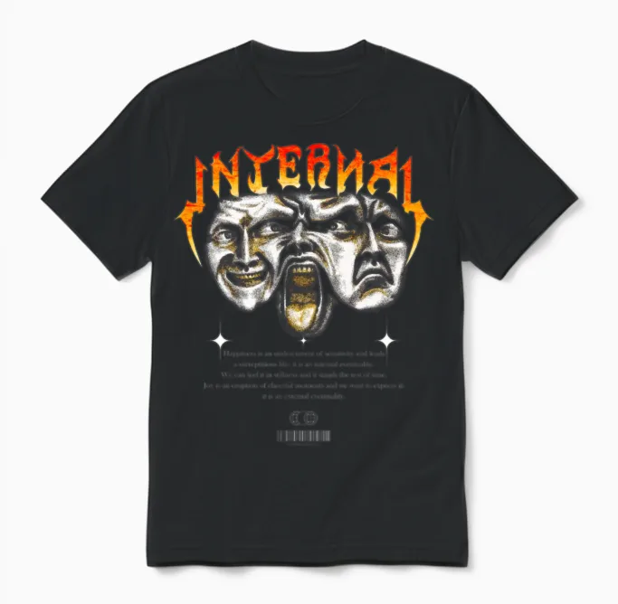 Internal Modern Streetwear Unisex T-Shirt in Black