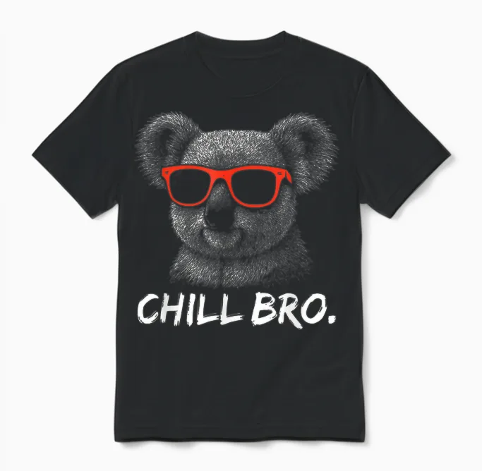 Chill Bro โ Lustiges Koala Mit Sonnenbrille Gamer Unisex T-Shirt in Black