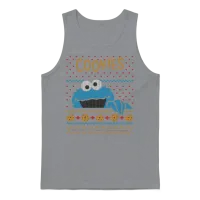 Sesame Street Cookie Monster Ugly Xmas Unisex Tank Top - Sport Grey – 1