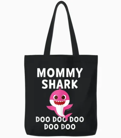 Pinkfong Mommy Shark Official Tote Bags - Black