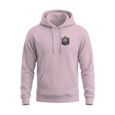 Dog in Pocket Unisex Hoodie - Light Pink