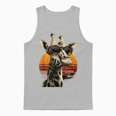 Girafe Avec Lunettes De Soleil Wildlife Safari Girafe Amoureux Des Animaux Unisex Tank Top - Ash