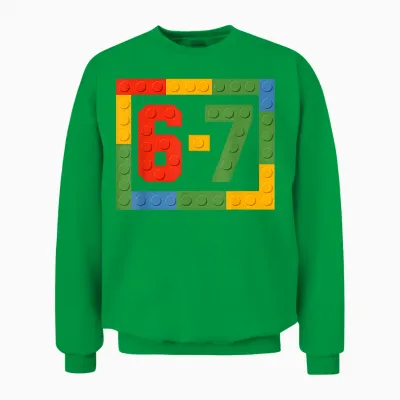 67 Building Blocks for Kids Boys Six Seven Funny 6-7 Meme Unisex Sweatshirt - Irish Green