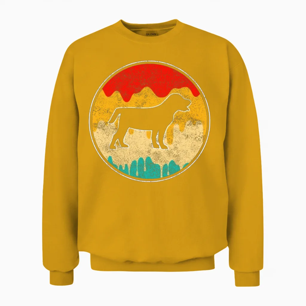 Dog Retro Lovers Unisex Sweatshirt in Gold