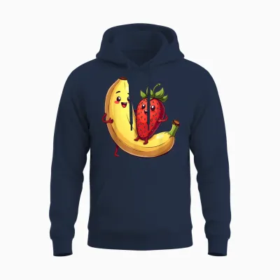 Erdbeere Banane Outfit Früchte Obst Kawaii Frucht Comic Unisex Hoodie - Navy