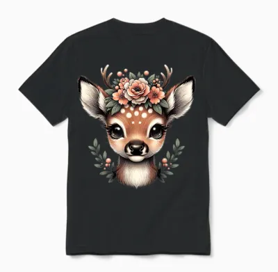 Reindeer Deer Costume Shirt Dirndl Deer T-Shirt Women's Costume T-Shirt, Black, S Unisex T-Shirt - Black
