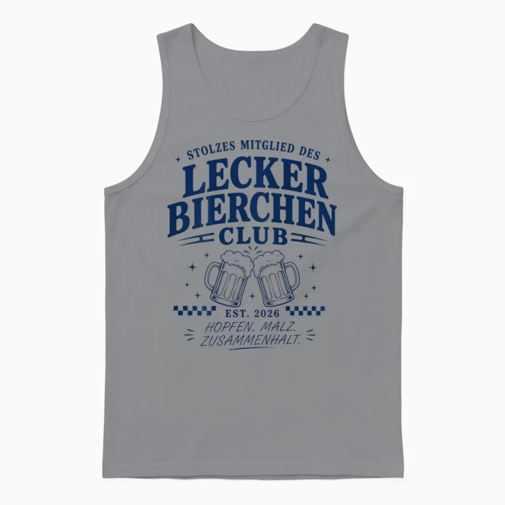 Lecker Bierchen Club Unisex Tank Top in Sport Grey