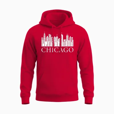 Chicago Buildings Unisex Hoodie - Red