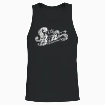 Steel Ball Run Distressed White Show Logo Anime Unisex Tank Top - Black
