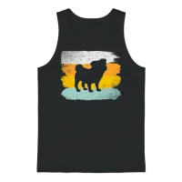 Pug Retro Unisex Tank Top - Black – 1