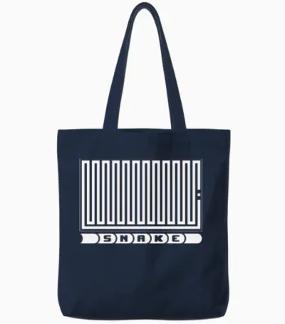 Snake - Retro Game Tote Bags - Navy