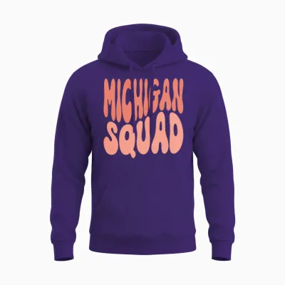 Michigan Squad Cute Retro Unisex Hoodie - Purple