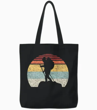 Hiking Hiking Tote Bags - Black