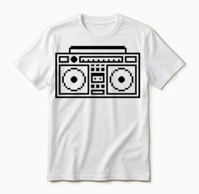 Retro Ghettoblaster Boombox Unisex T-Shirt - White