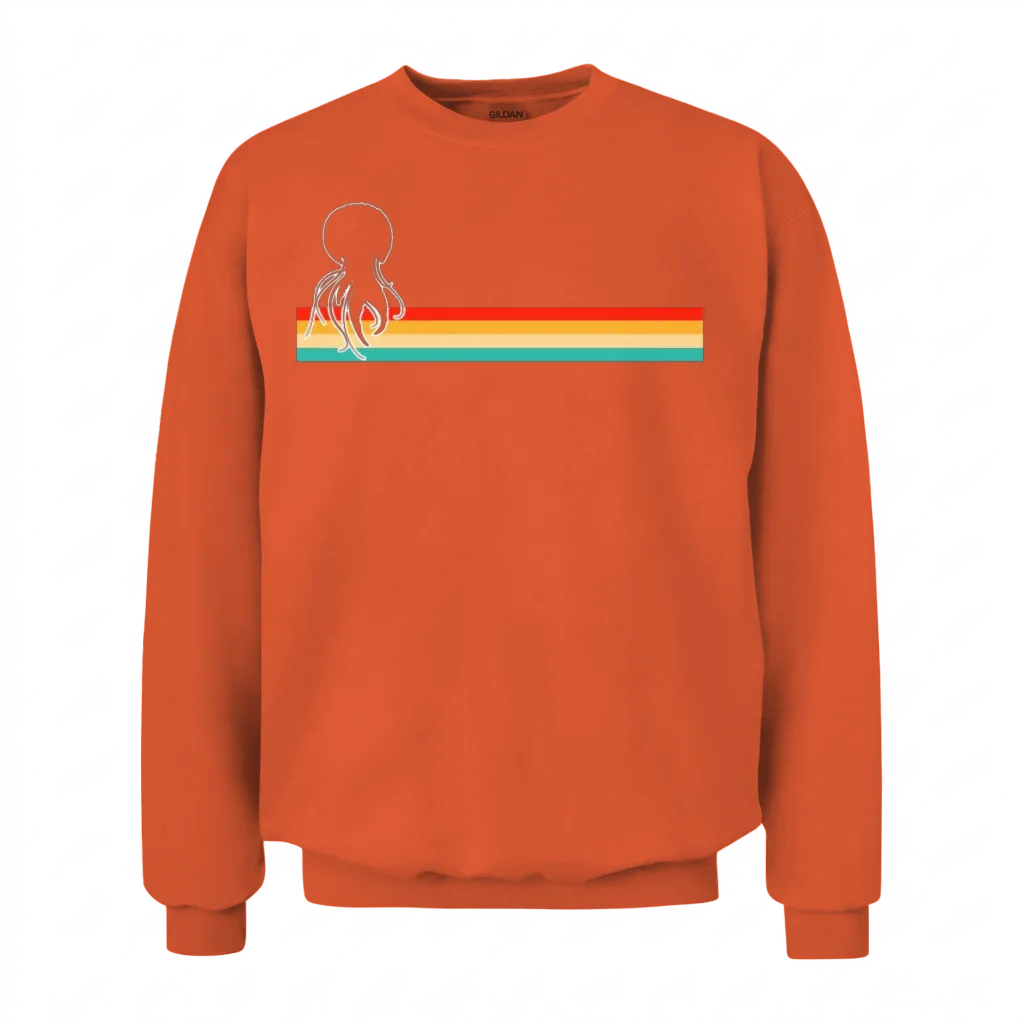 Jellyfish Retro Unisex Sweatshirt - Orange