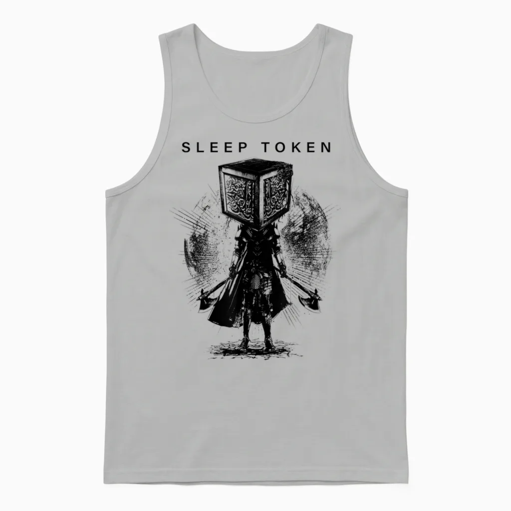 Sleep Token Axe Samurai Unisex Tank Top in Ash