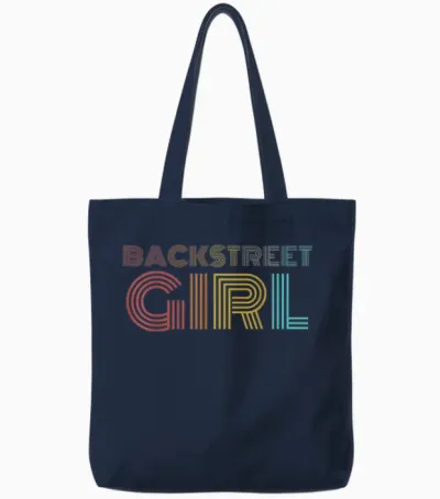Backstreet Girl Retro Look T-Shirt, Black Tote Bags - Navy