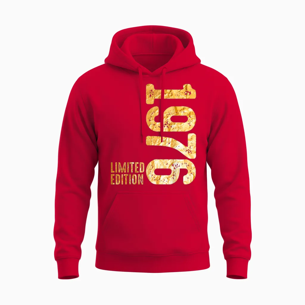 50. Geburtstag Mann Frau 50 Jahre Deko 1976 Geschenk Lustig Unisex Hoodie in Red