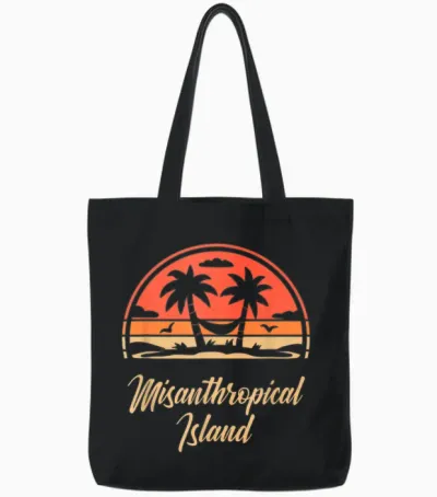 Sarkasmus Misanthrop Menschenhasser Misanthropical Island Tote Bags - Black