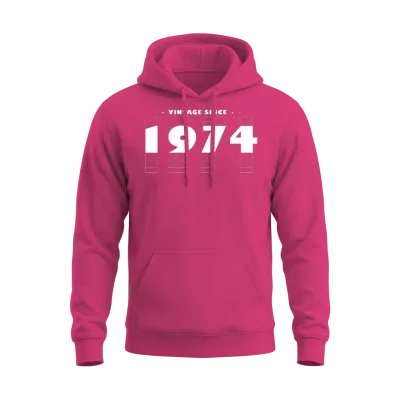Best of 1974, 51st Birthday Party, Timeless Unisex Hoodie - Heliconia