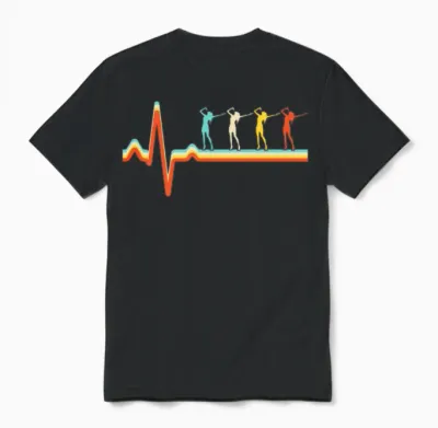 Singing Retro Heartbeat Unisex T-Shirt - Black