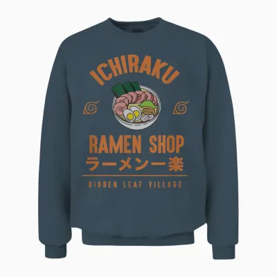 Naruto Shippuden Anime Cartoon Ramen Shop T-Shirt Small Unisex Sweatshirt - Dark Heather