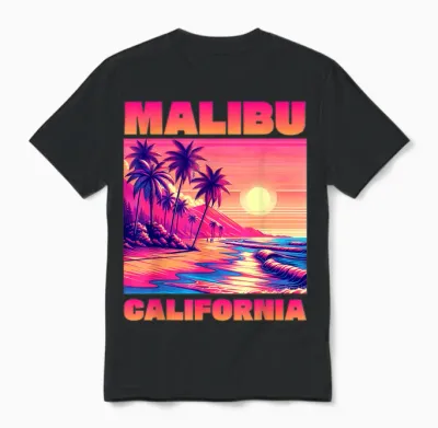 Malibu T-Shirt, Black, S Unisex T-Shirt - Black