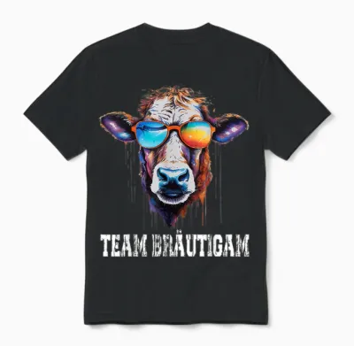 Jga T-Shirt Team Bräutigam Für Bauern & Landwirte Jga Kuh Unisex T-Shirt - Black
