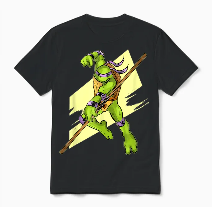Donatello in Fighting Stance Unisex T-Shirt in Black