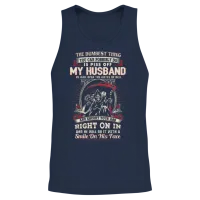 Husband - He Will Open the Gates of Hell Unisex Tank Top - Navy – 2