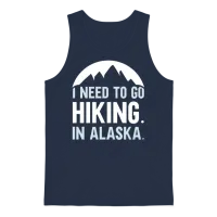 I Need to Go Hiking in Alaska Hike Nature Hiker Unisex Tank Top - Navy – 1