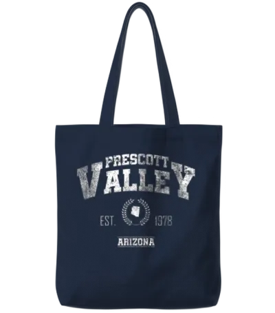 Prescott Valley Arizona Vintage Throwback Tote Bags - Navy