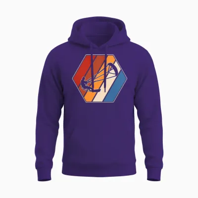 Kitesurfing Retro Unisex Hoodie - Purple